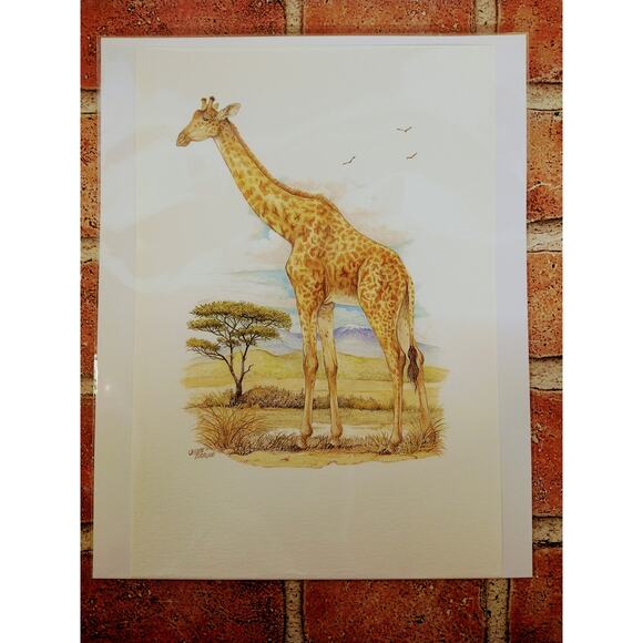 Giraffe - Ohne Sorge - 1999 Vtg‎ ART PRINT - 7"x10" - Unique Wall Decor - Picture 5 of 8